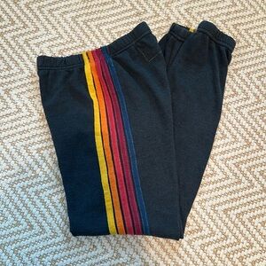 Aviator Nation kids 5-stripe charcoal sweatpants size 14.